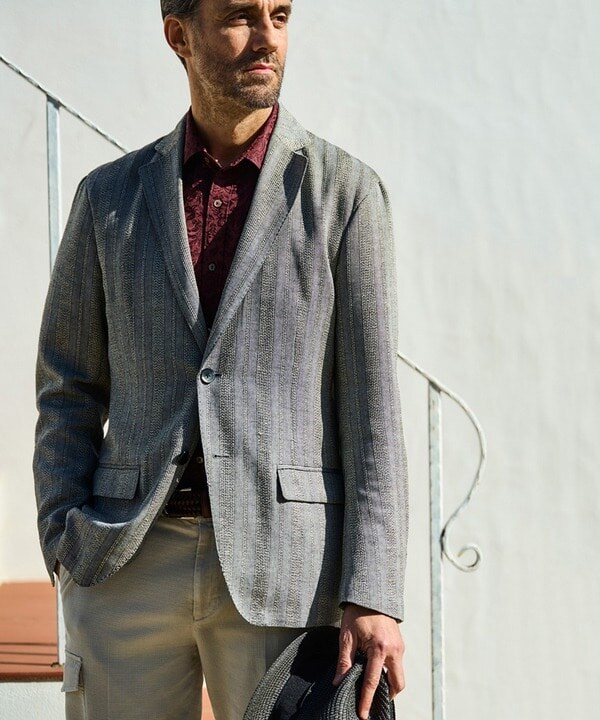 メンズビギ（MEN’S BIGI）/ストライプドビーテーラードジャケット