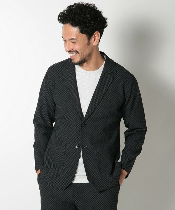 メンズビギ（MEN’S BIGI）/ポリエステルエアリードッツテーラードジャケット_4