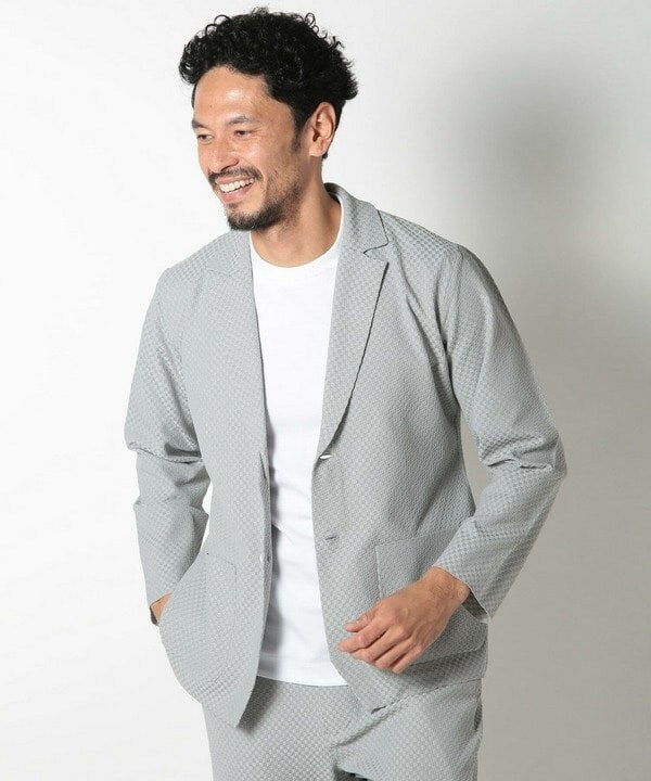 メンズビギ（MEN’S BIGI）/ポリエステルエアリードッツテーラードジャケット_5