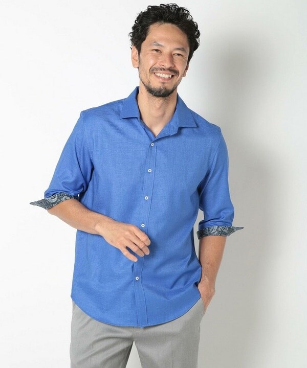 メンズビギ（MEN’S BIGI）/オクシィジュエルストレッチ7分シャツ_4