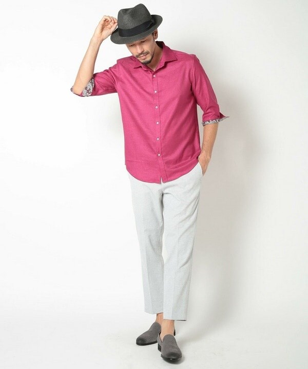 メンズビギ（MEN’S BIGI）/オクシィジュエルストレッチ7分シャツ_8