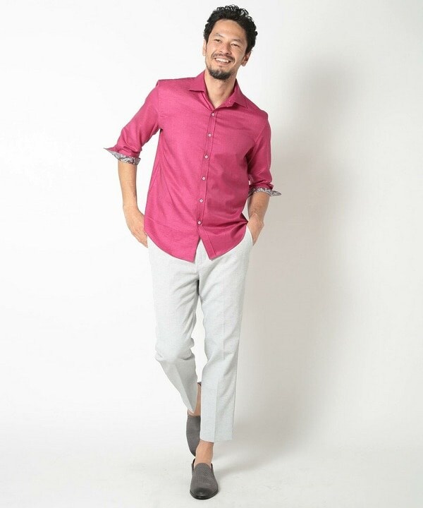 メンズビギ（MEN’S BIGI）/オクシィジュエルストレッチ7分シャツ_9
