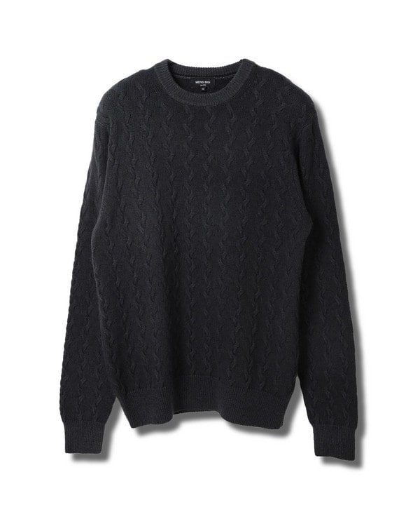 メンズビギ（MEN’S BIGI）/5G スノー加工ケーブルクルーニット