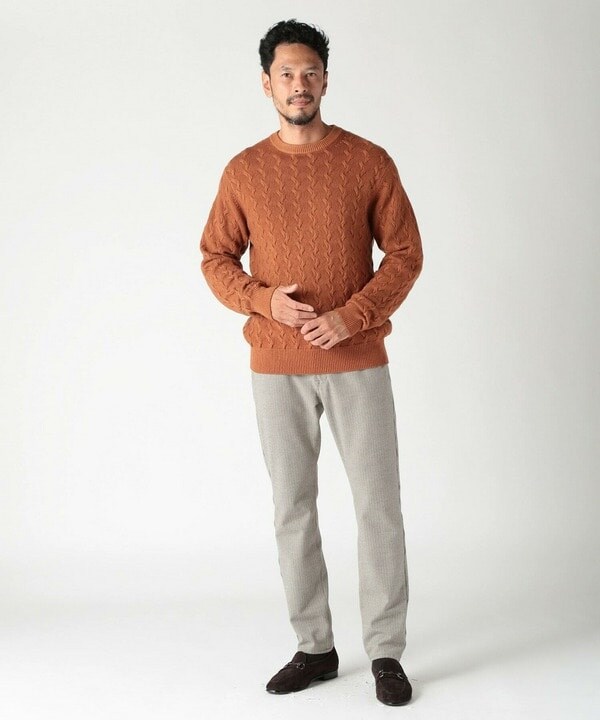 メンズビギ（MEN’S BIGI）/5G スノー加工ケーブルクルーニット