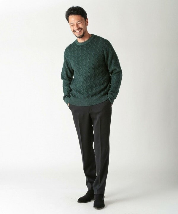 メンズビギ（MEN’S BIGI）/5G スノー加工ケーブルクルーニット
