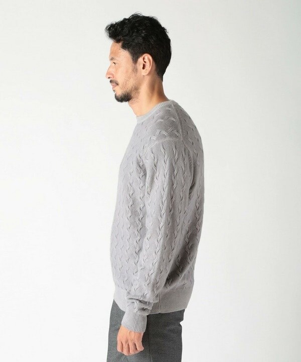 メンズビギ（MEN’S BIGI）/5G スノー加工ケーブルクルーニット
