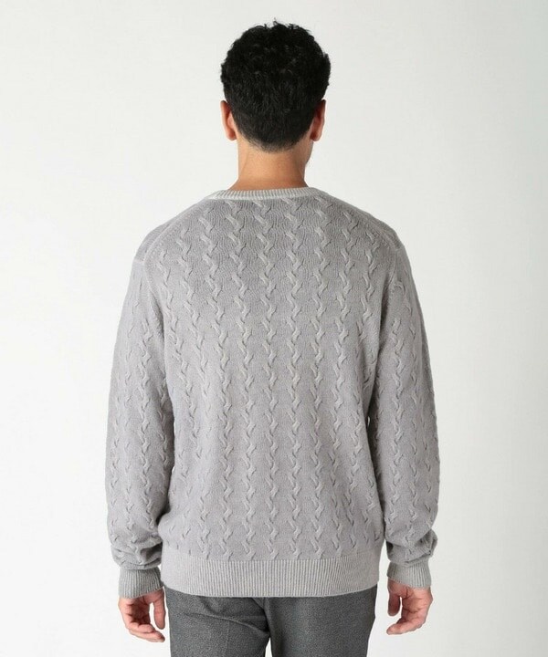メンズビギ（MEN’S BIGI）/5G スノー加工ケーブルクルーニット