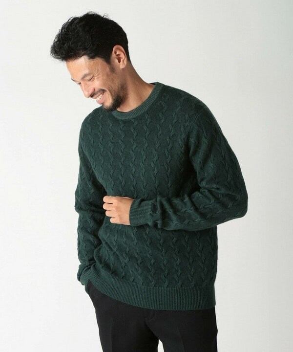 メンズビギ（MEN’S BIGI）/5G スノー加工ケーブルクルーニット