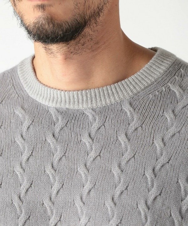 メンズビギ（MEN’S BIGI）/5G スノー加工ケーブルクルーニット