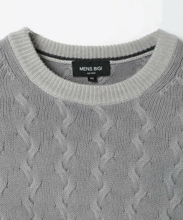 メンズビギ（MEN’S BIGI）/5G スノー加工ケーブルクルーニット