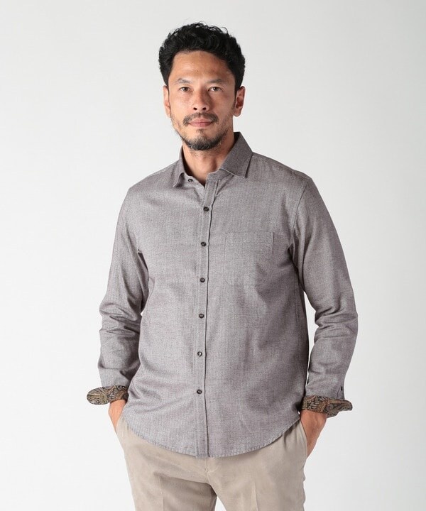 メンズビギ（MEN’S BIGI）/コットンカシミアヘリンボーンシャツ_7