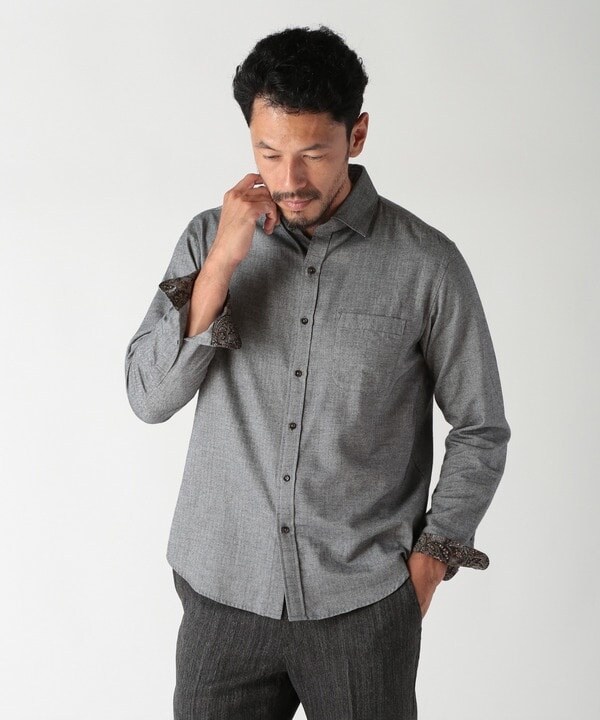 メンズビギ（MEN’S BIGI）/コットンカシミアヘリンボーンシャツ_9