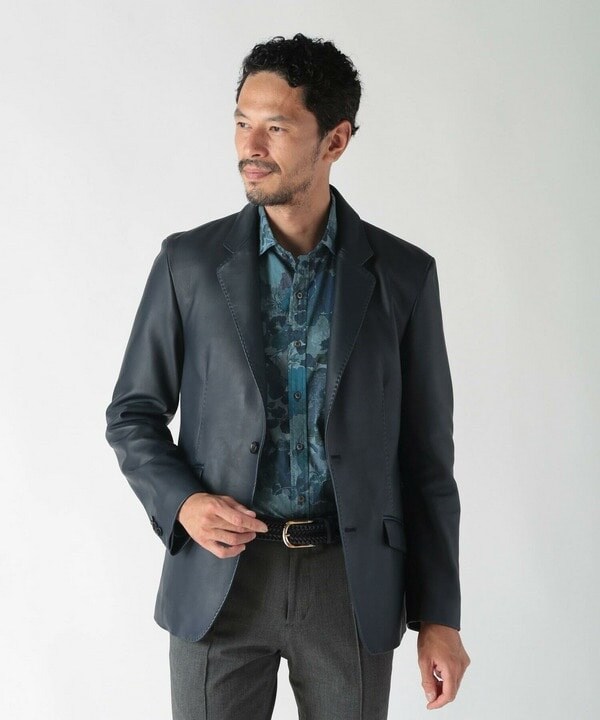 【極美品】MEN'S BIGI 高級シープスキン　テーラードジャケット　羊革 zz-M0143LJ001_8-2.jpg?1730364321