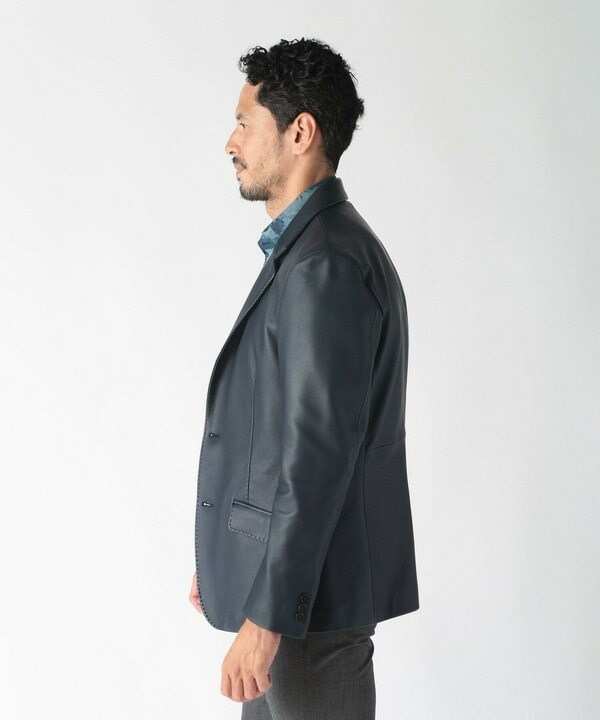 【極美品】MEN'S BIGI 高級シープスキン　テーラードジャケット　羊革 メンズビギ（MEN'S BIGI）/シープレザーテーラードジャケット