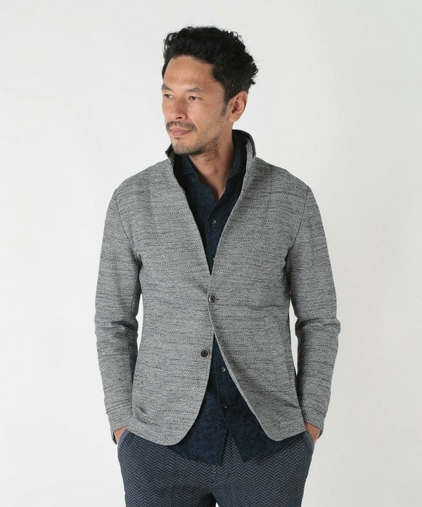 【日本製】美品 Men’s Bigi ハニカム イタリアンカラージャケット メンズビギ（MEN'S BIGI）/ハニカムメッシュカットジャケットの通販は