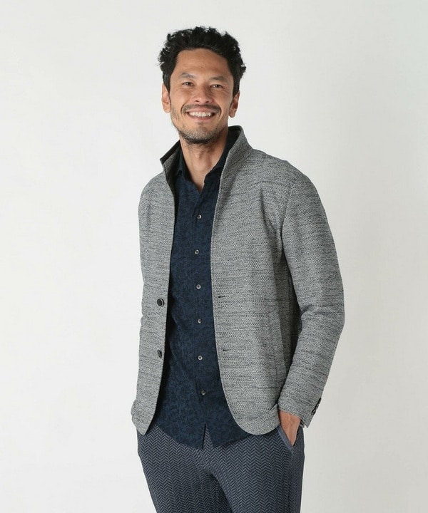 【日本製】美品 Men’s Bigi ハニカム イタリアンカラージャケット メンズビギ（MEN'S BIGI）/ハニカムメッシュカットジャケットの通販は