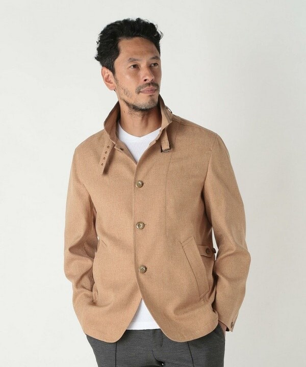 メンズビギ（MEN’S BIGI）/リネンツイード調ポリエステルスタンドカラーブルゾン_3