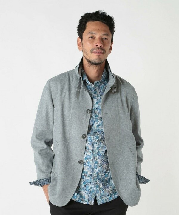 メンズビギ（MEN’S BIGI）/リネンツイード調ポリエステルスタンドカラーブルゾン_8