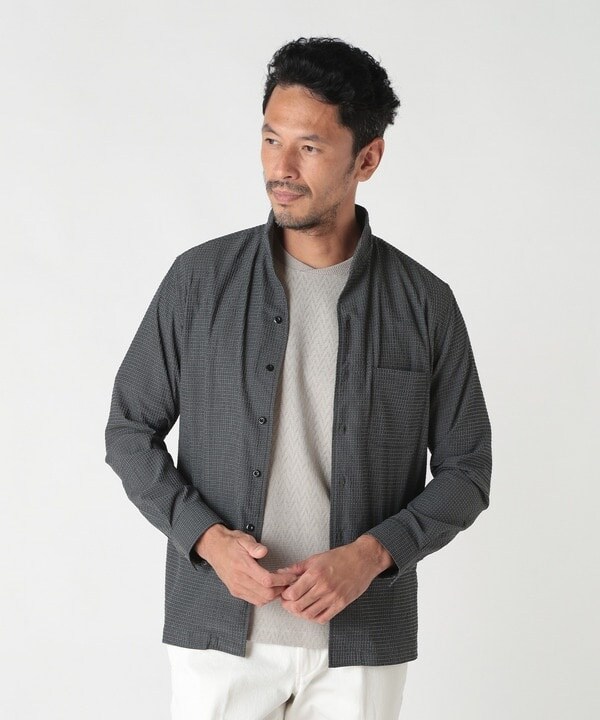 メンズビギ（MEN’S BIGI）/ワイヤー入りスタンドカラーシャツ_1
