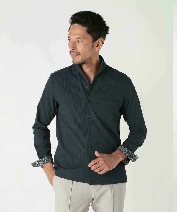 メンズビギ（MEN’S BIGI）/ワイヤー入りスタンドカラーシャツ_5