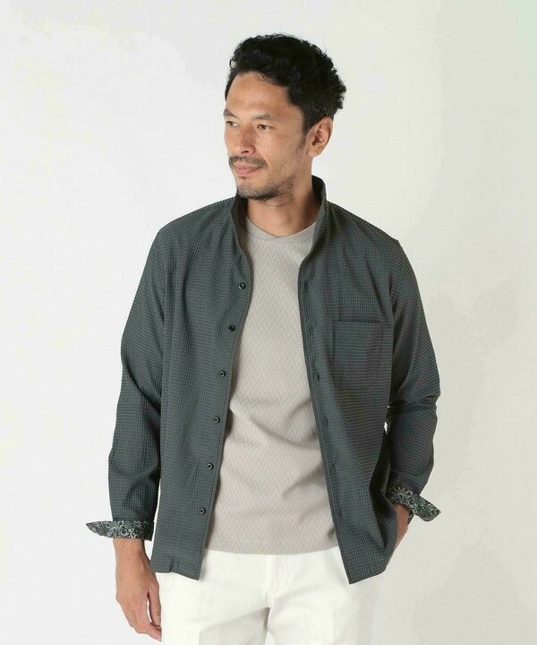 メンズビギ（MEN’S BIGI）/ワイヤー入りスタンドカラーシャツ_6