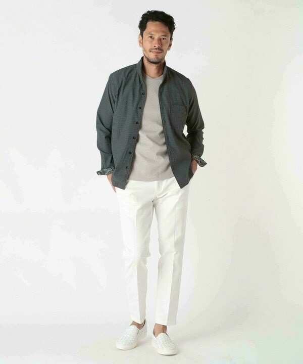 メンズビギ（MEN’S BIGI）/ワイヤー入りスタンドカラーシャツ_9
