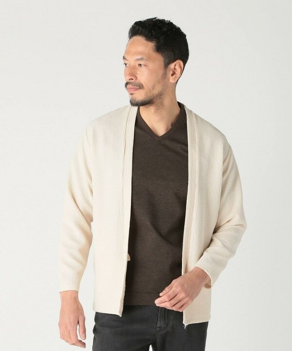 メンズビギ（MEN’S BIGI）/ワッフルシアサッカー素材カーディガン