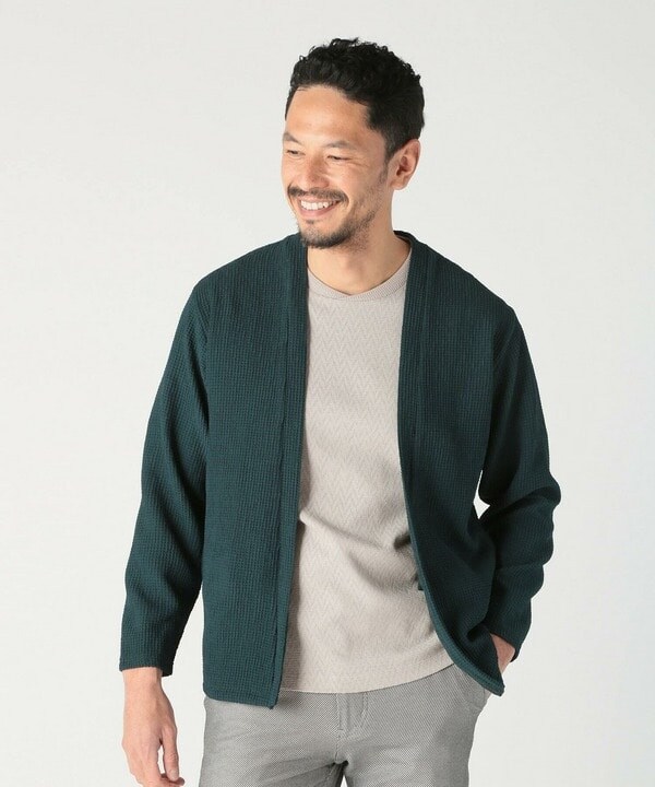 メンズビギ（MEN’S BIGI）/ワッフルシアサッカー素材カーディガン