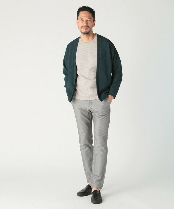 メンズビギ（MEN’S BIGI）/ワッフルシアサッカー素材カーディガン