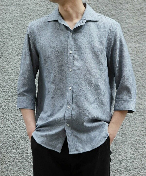 メンズビギ（MEN’S BIGI）/ペイズリージャガード七分袖シャツ_3
