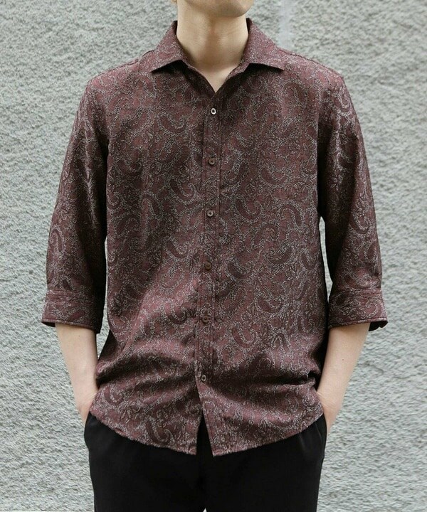 メンズビギ（MEN’S BIGI）/ペイズリージャガード七分袖シャツ_4
