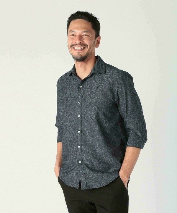 メンズビギ（MEN’S BIGI）/ペイズリージャガード七分袖シャツ_5