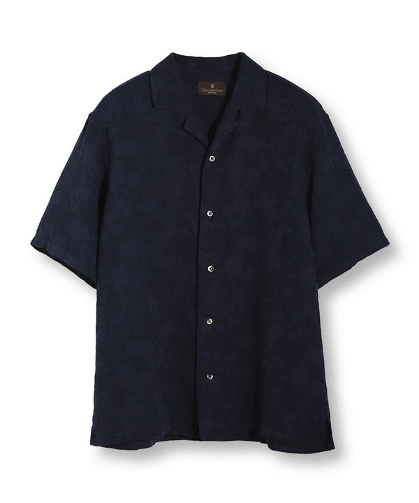 メンズビギ（MEN’S BIGI）/ペイズリージャカード/透かし柄オープンカラー半袖シャツ