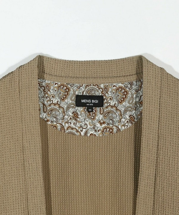 メンズビギ（MEN’S BIGI）/ワッフルシアサッカー素材カーディガン