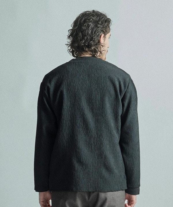 メンズビギ（MEN’S BIGI）/ワッフルシアサッカー素材カーディガン