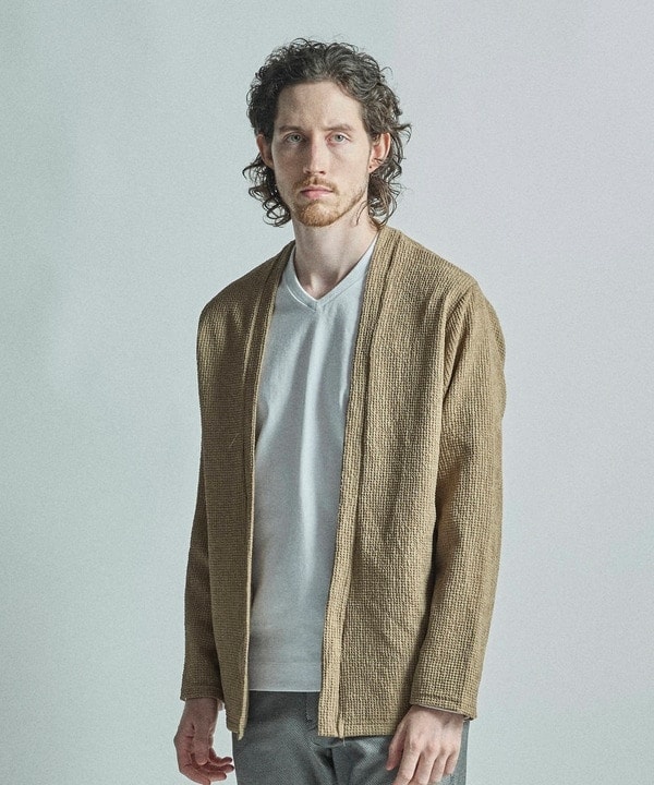 メンズビギ（MEN’S BIGI）/ワッフルシアサッカー素材カーディガン