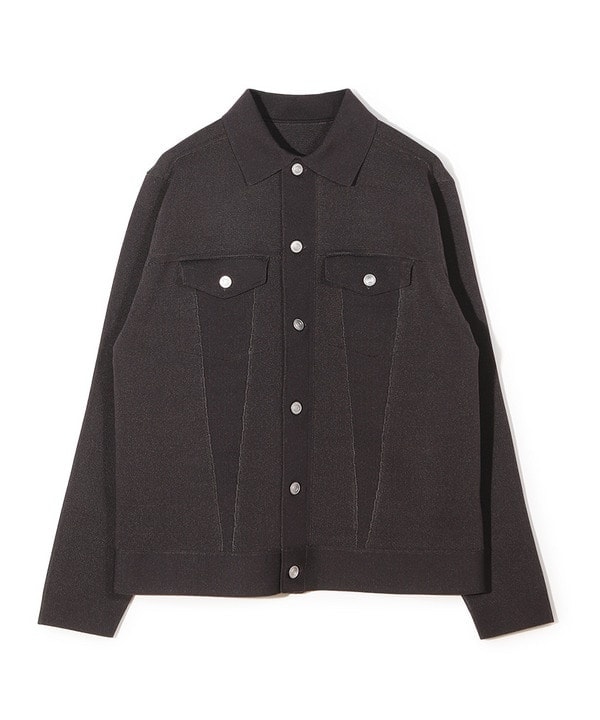 メンズビギ（MEN’S BIGI）/デニムジャケット風ミラノリブニットアウター