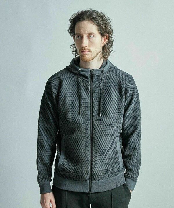 メンズビギ（MEN’S BIGI）/ハニカムニット ジップパーカー_7