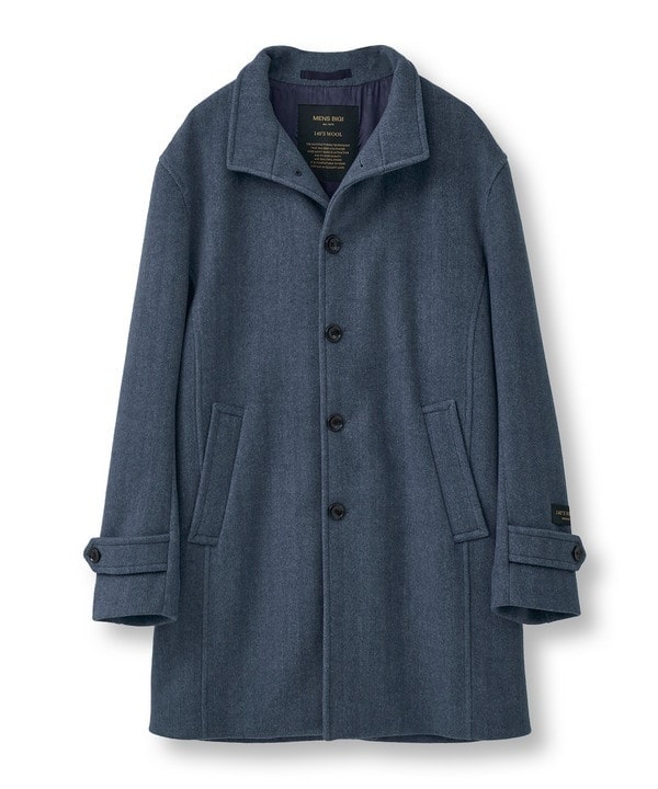 メンズビギ（MEN’S BIGI）/Super140ウールヘリンボーンビーバー スタンドカラーコート_3