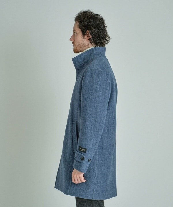 メンズビギ（MEN’S BIGI）/Super140ウールヘリンボーンビーバー スタンドカラーコート_5