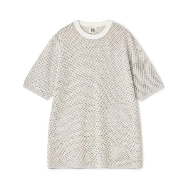 メンズビギ（MEN’S BIGI）/クルーネックバイアスメッシュニット半袖Tシャツ