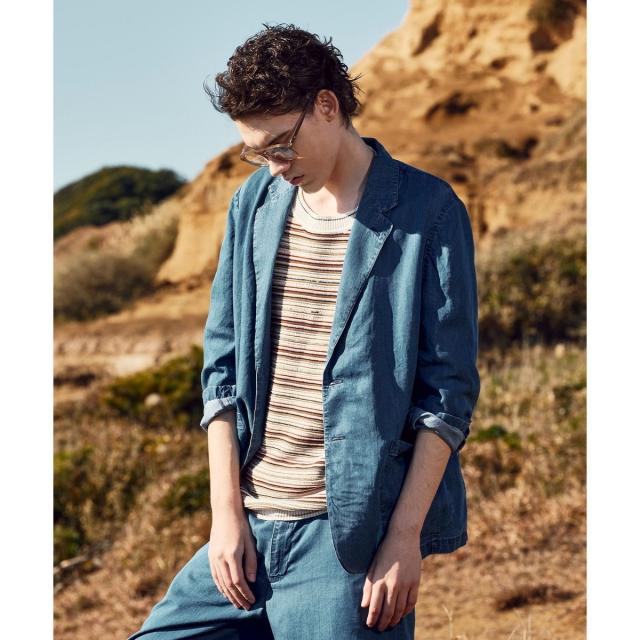 メンズビギ（MEN’S BIGI）/マルチカラーボーダー半袖ニットTシャツ_2