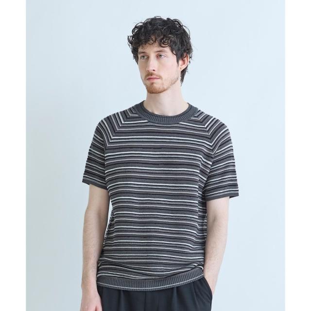 メンズビギ（MEN’S BIGI）/マルチカラーボーダー半袖ニットTシャツ_5