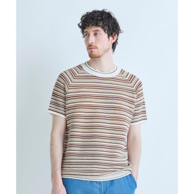メンズビギ（MEN’S BIGI）/マルチカラーボーダー半袖ニットTシャツ_8