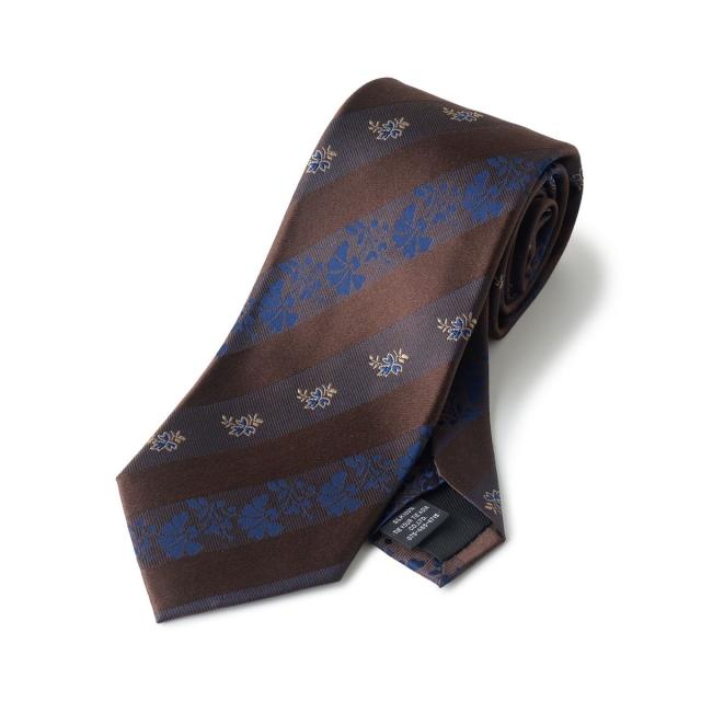 【NEW】メンズビギ(MEN’S BIGI)/【TIE YOUR TIE /タイユアタイ】フローラル×シャドーストライプ柄ネクタイ