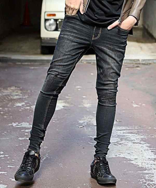 ラトルトラップ（RATTLE TRAP）/【ハイパーストレッチスキニー】リペアデニム ジェギンス