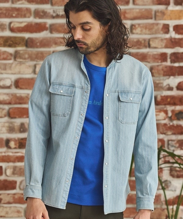 ラトルトラップ（RATTLE TRAP）/デニムスタンドカラーシャツ