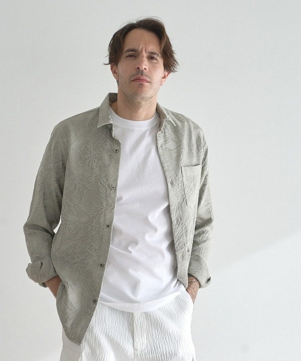 ラトルトラップ（RATTLE TRAP）/顔料染めジャガードレギュラーカラーシャツ