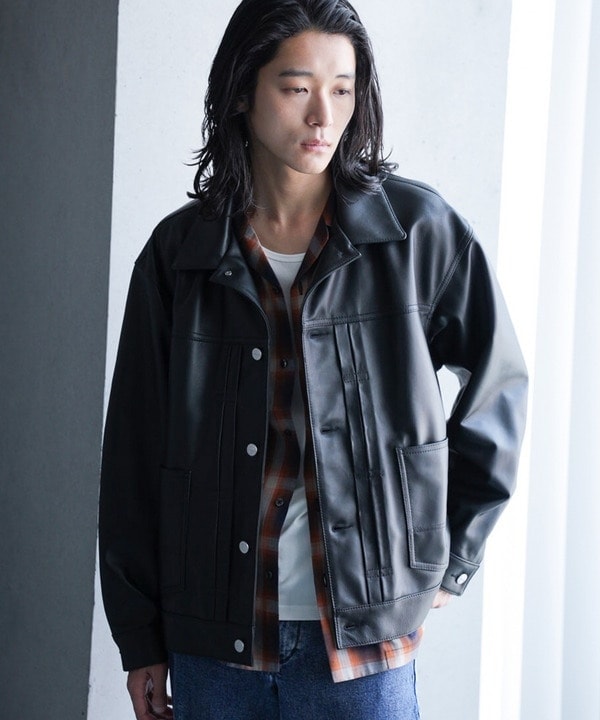 ラトルトラップ（RATTLE TRAP）/シープナッパオーバーサイズレザーブルゾン