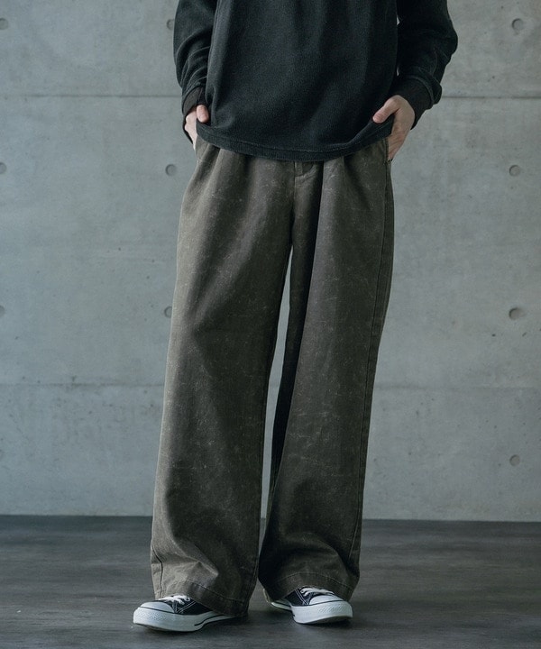 ラトルトラップ（RATTLE TRAP）/スエードコーティングツータックワイドパンツ